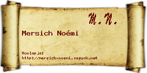 Mersich Noémi névjegykártya